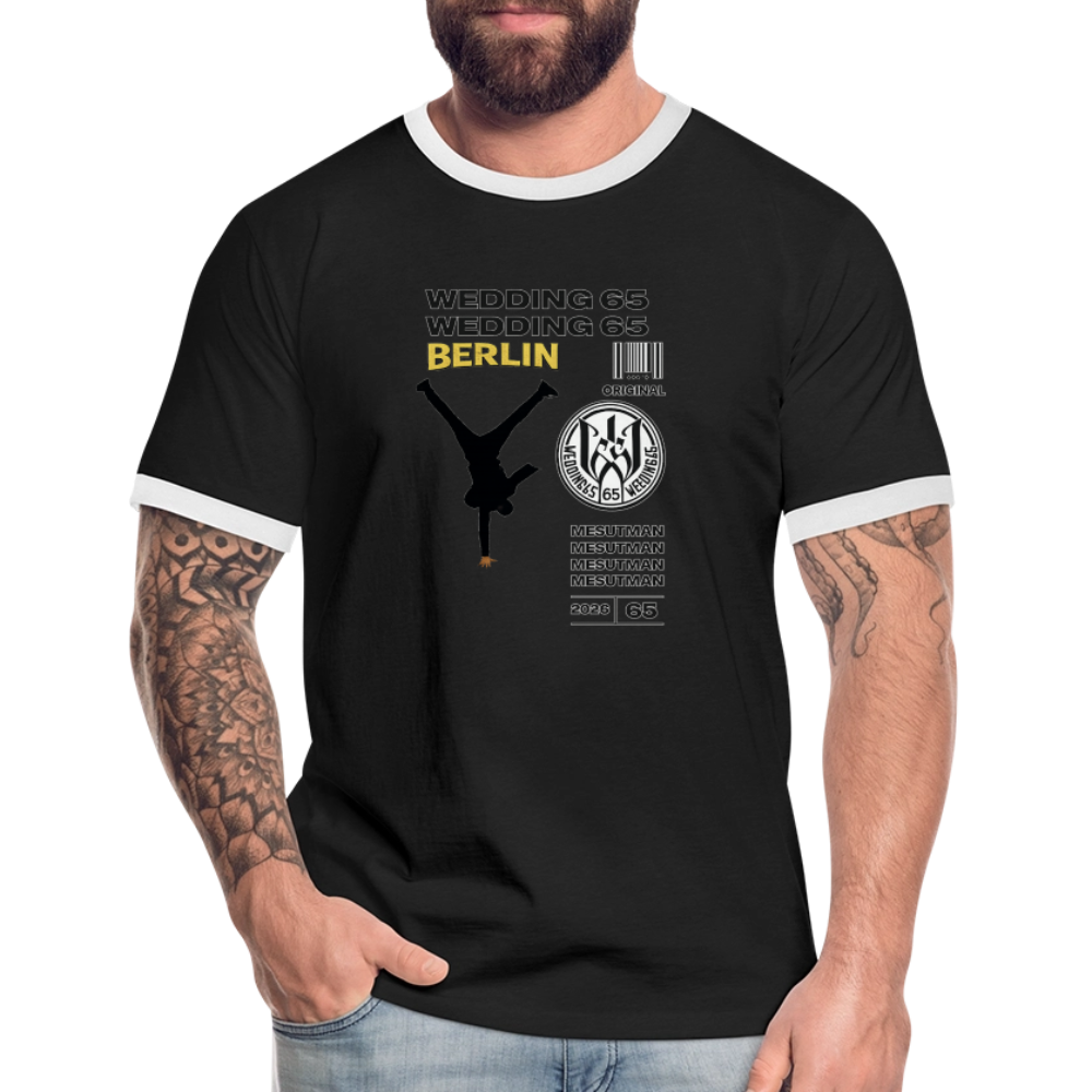 2026 Mesutman Wedding 65 Männer Kontrast-T-Shirt - Schwarz/Weiß