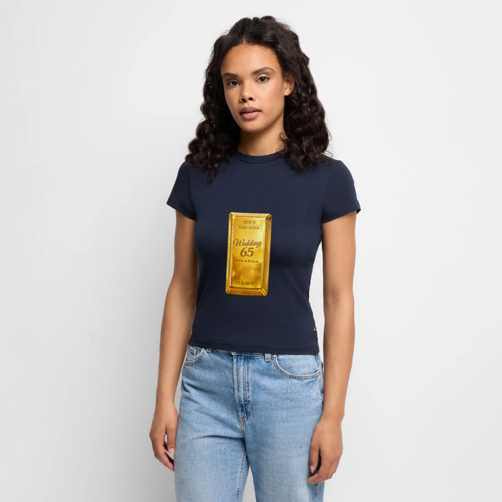 Gold Wedding65 SLIM FIT Frauen Organic T-Shirt - Navy