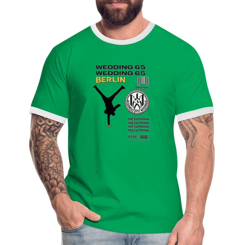 2026 Mesutman Wedding 65 Männer Kontrast-T-Shirt - Kelly Green/Weiß