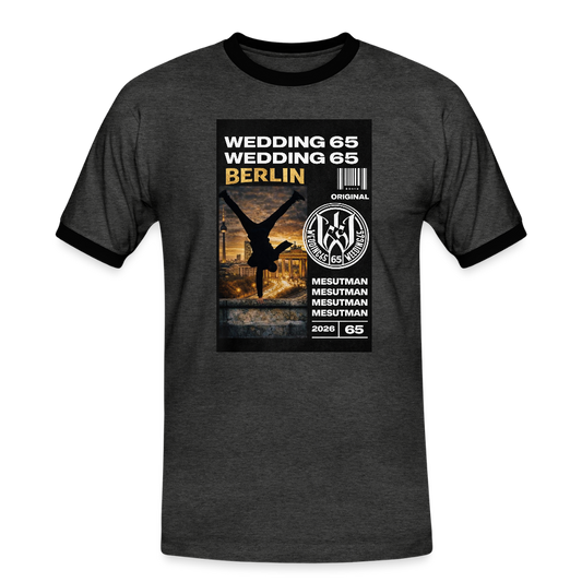 Mesutman Wedding 65 Männer Kontrast-T-Shirt - Anthrazit/Schwarz