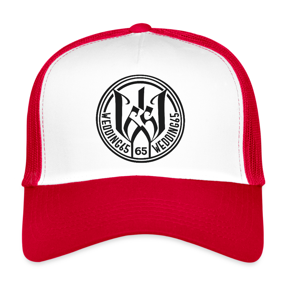 Black Logo Wedding 65 Trucker Cap - Weiß/Rot
