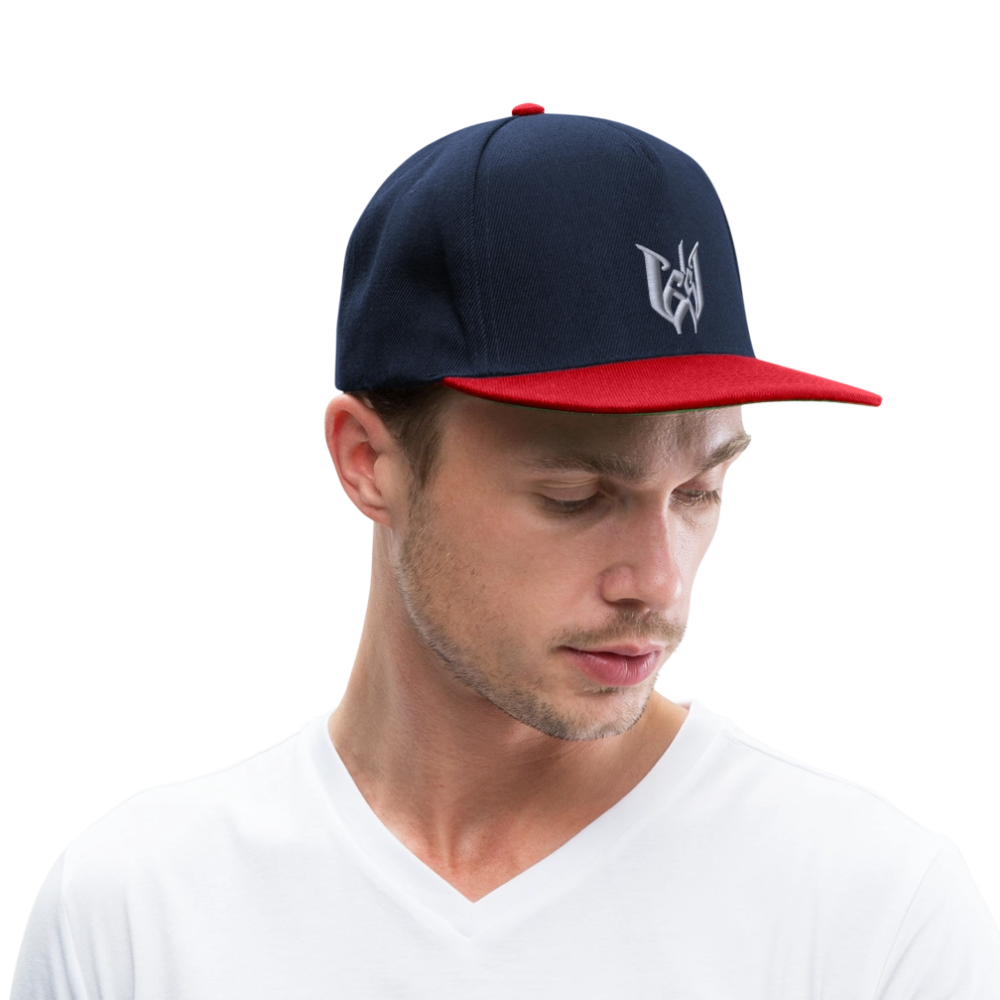 Wedding65 Strick Snapback Cap - Navy/Rot