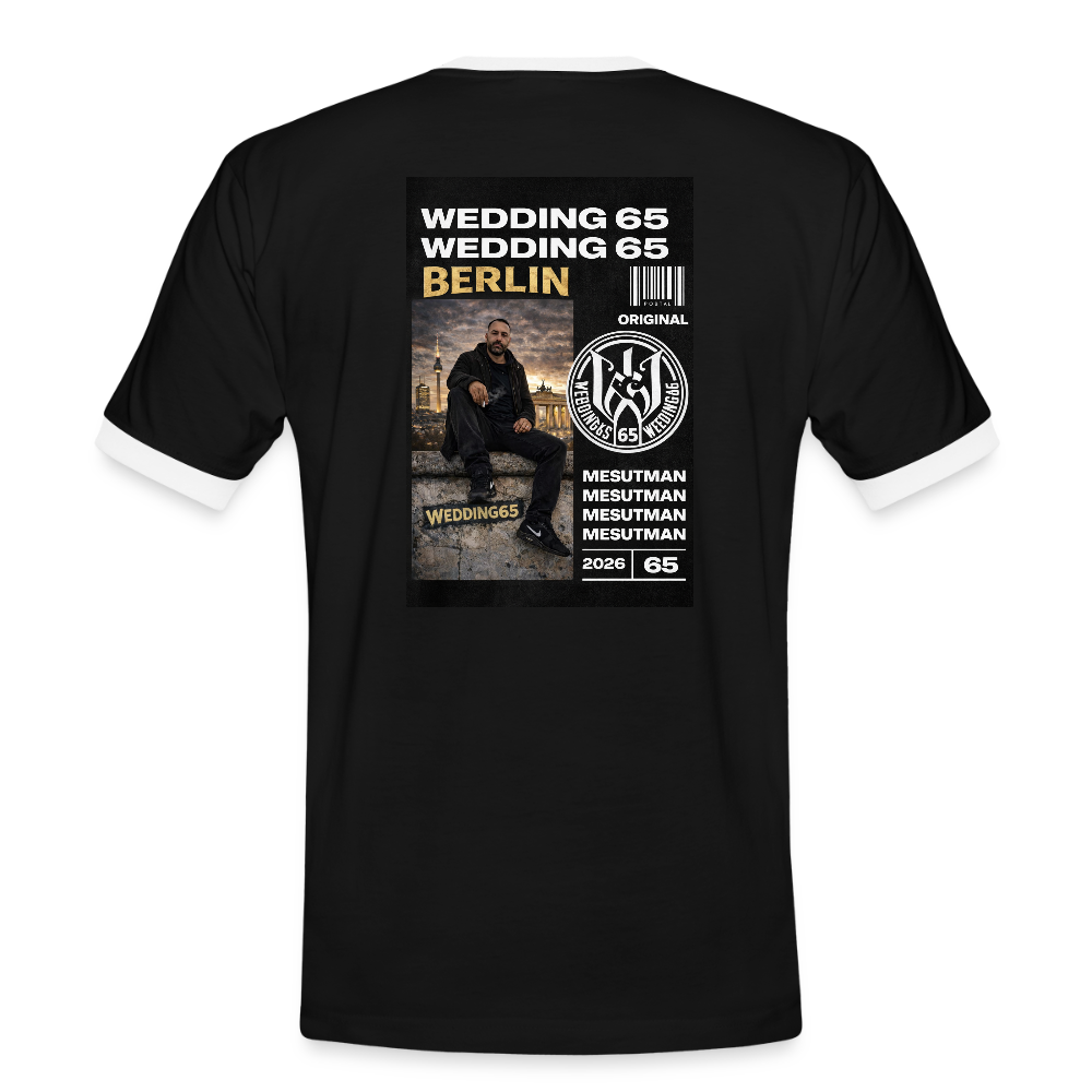 Mesutman Wedding 65 Männer Kontrast-T-Shirt - Schwarz/Weiß