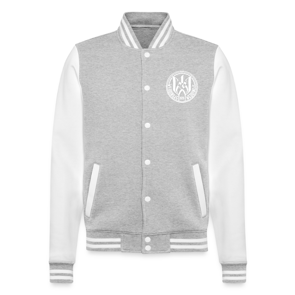 Wedding 65 Original College-Sweatjacke - Grau meliert/Weiß