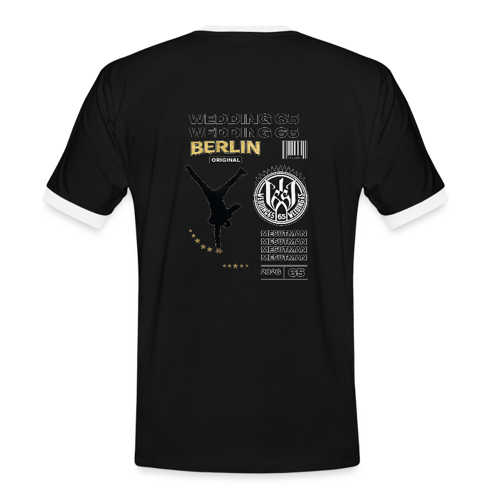 2026 Mesutman Wedding 65 Männer Kontrast-T-Shirt - Schwarz/Weiß