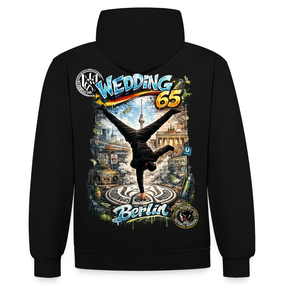 Wedding65 Kombo Kontrast-Hoodie - Schwarz/Gold