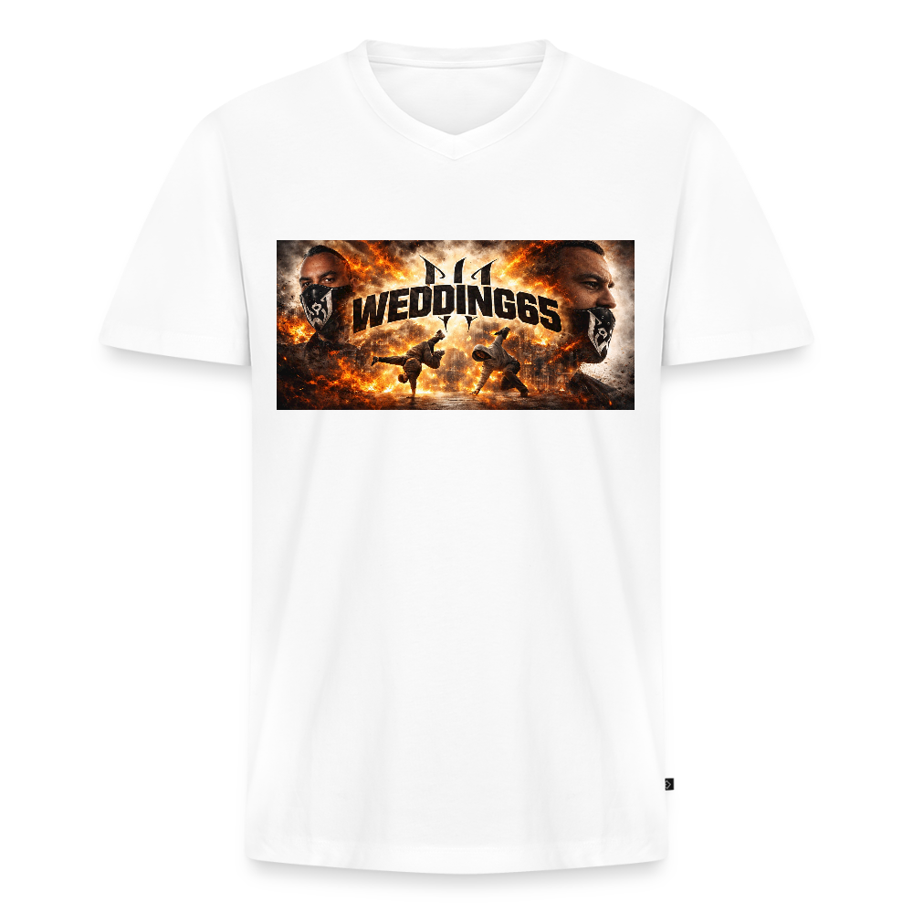 Wedding65 Brand Männer T-Shirt mit V-Ausschnitt von Stanley & Stella - Weiß