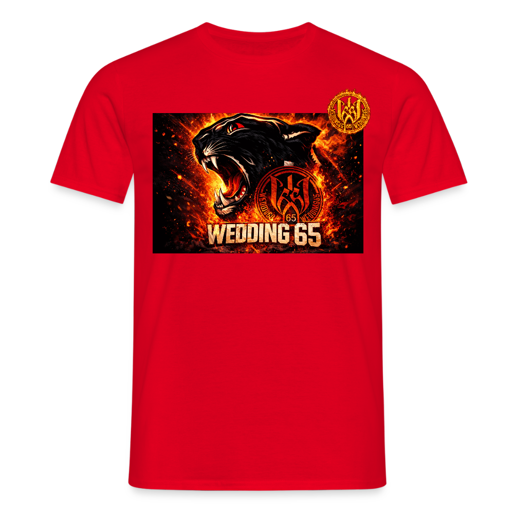 Fire Panther Wedding65 Männer T-Shirt - Rot