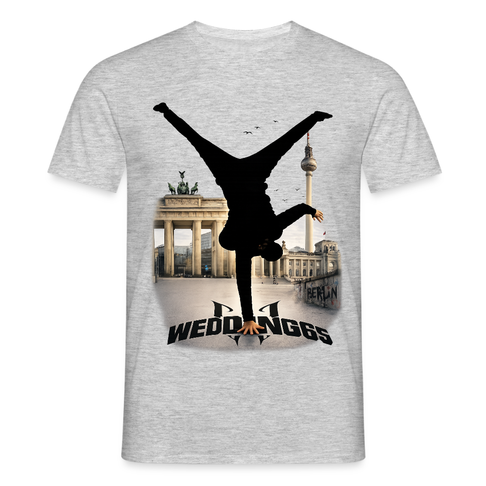 Berlin Sight Skyline Wedding 65 Männer T-Shirt - Grau meliert