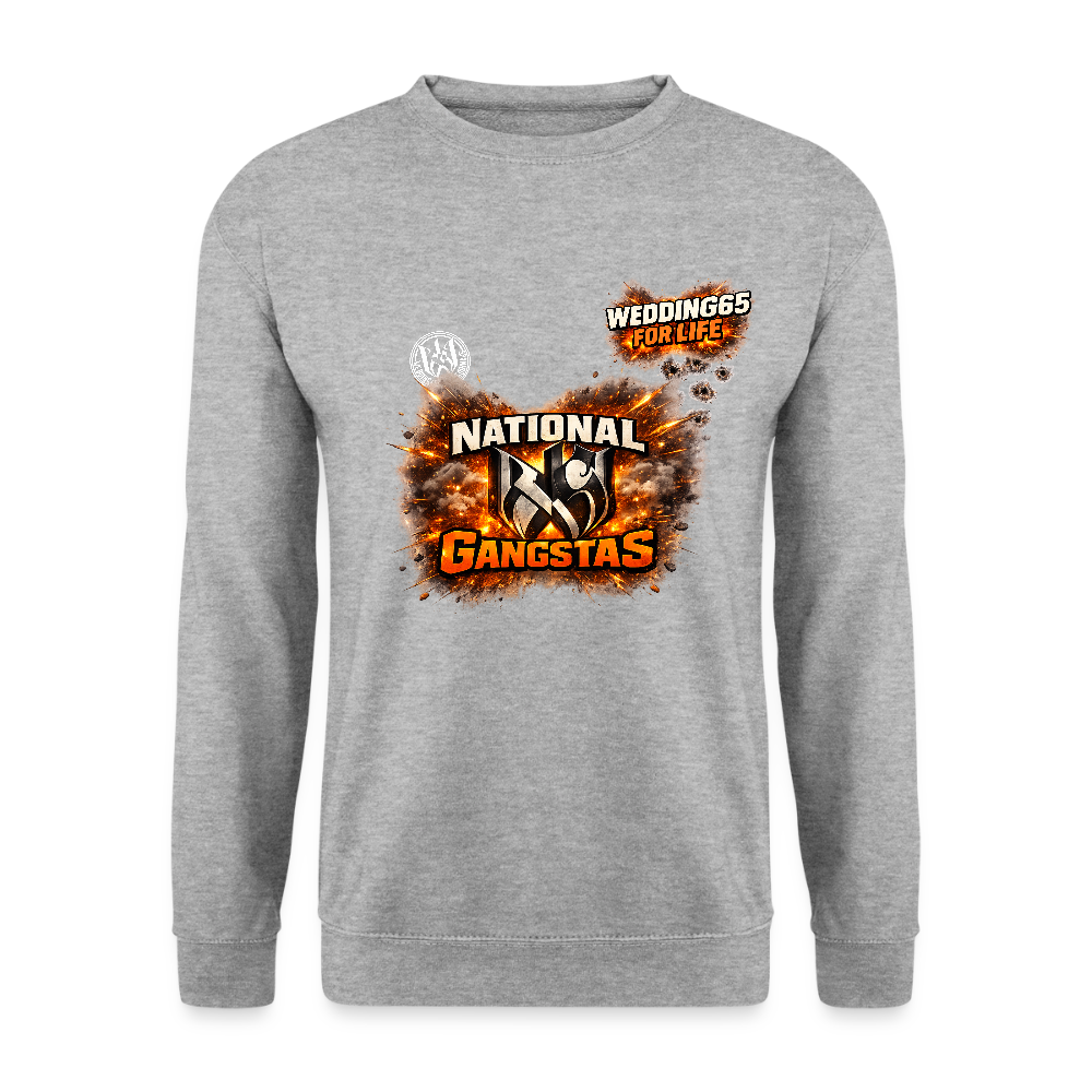 National Gangstas WEDDING65 Unisex Pullover - Weißgrau meliert