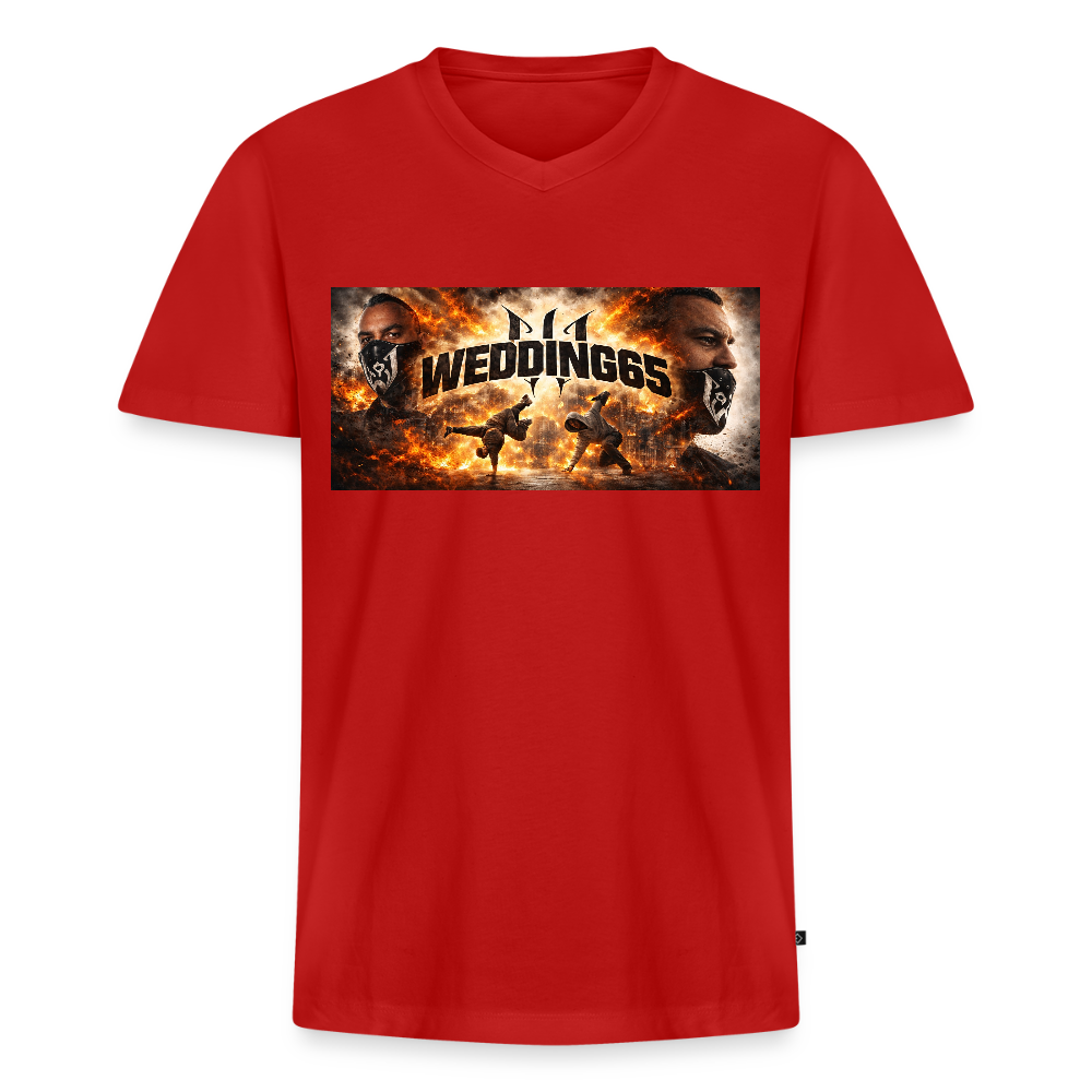 Wedding65 Brand Männer T-Shirt mit V-Ausschnitt von Stanley & Stella - Rot