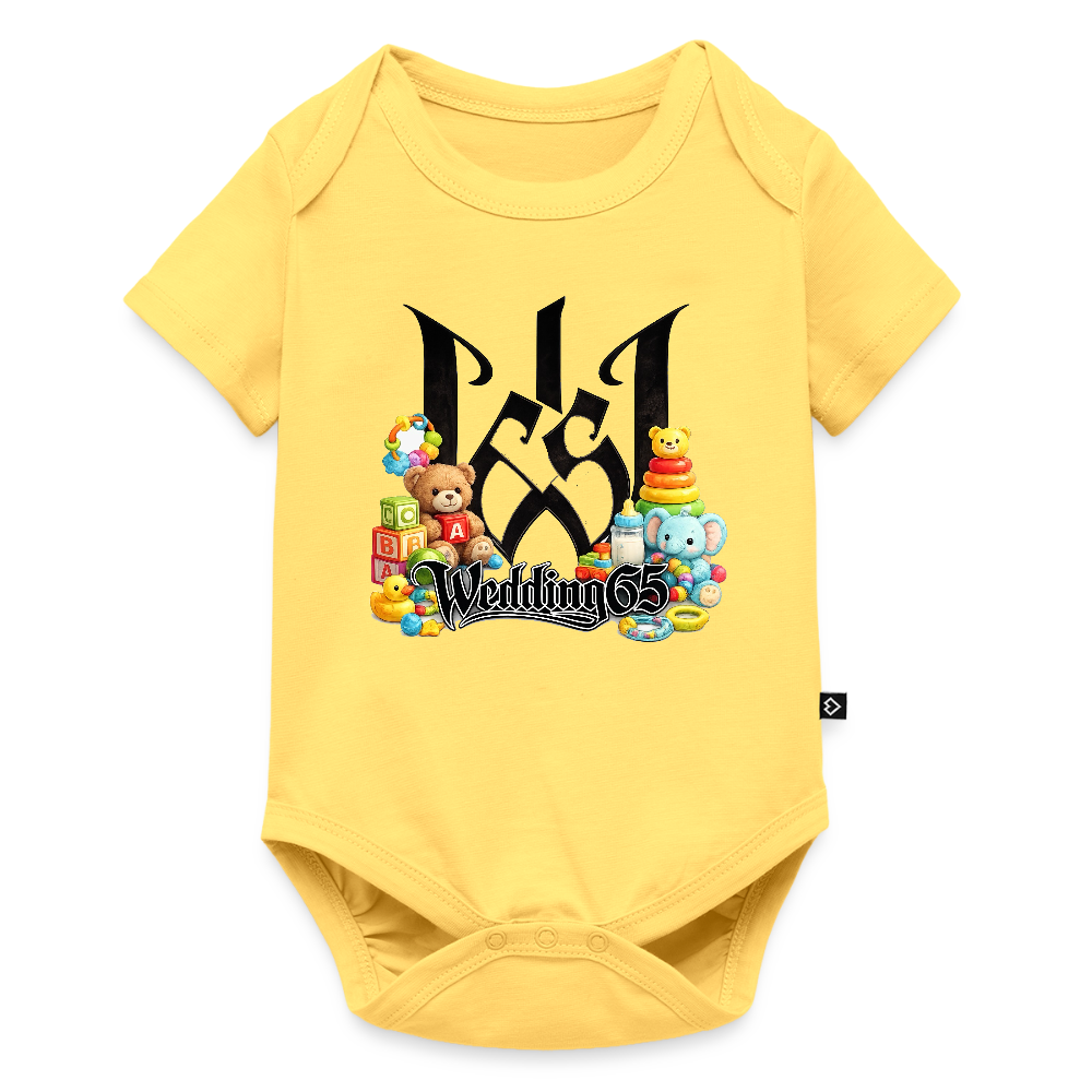 Wedding 65 Baby Bio-Kurzarm-Body - Pastellgelb