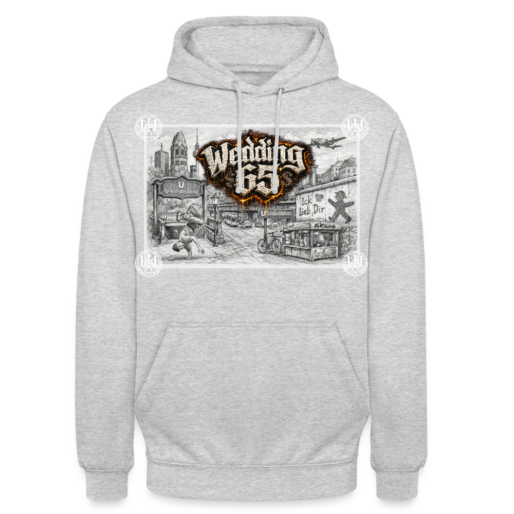 Berlin City Wedding65 Unisex Hoodie - Hellgrau meliert