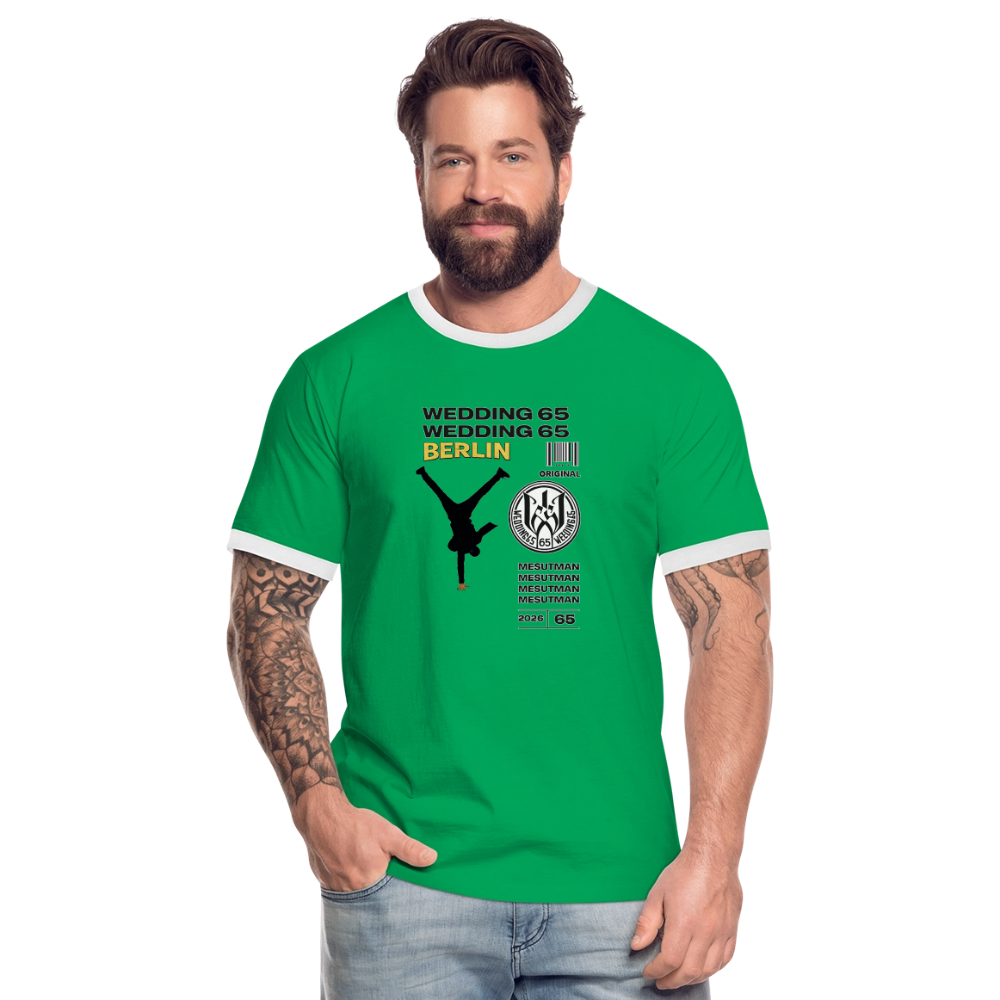 2026 Mesutman Wedding 65 Männer Kontrast-T-Shirt - Kelly Green/Weiß