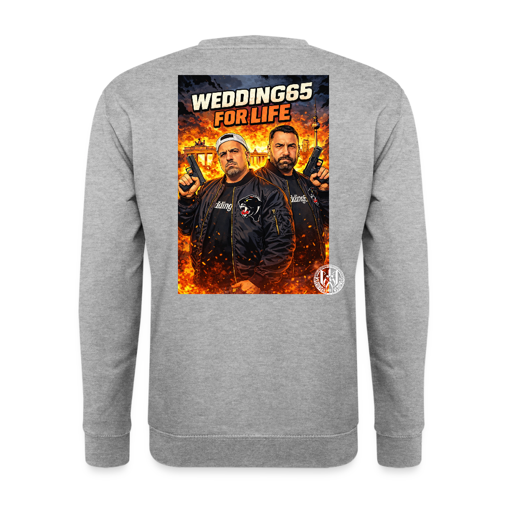 National Gangstas WEDDING65 Unisex Pullover - Weißgrau meliert