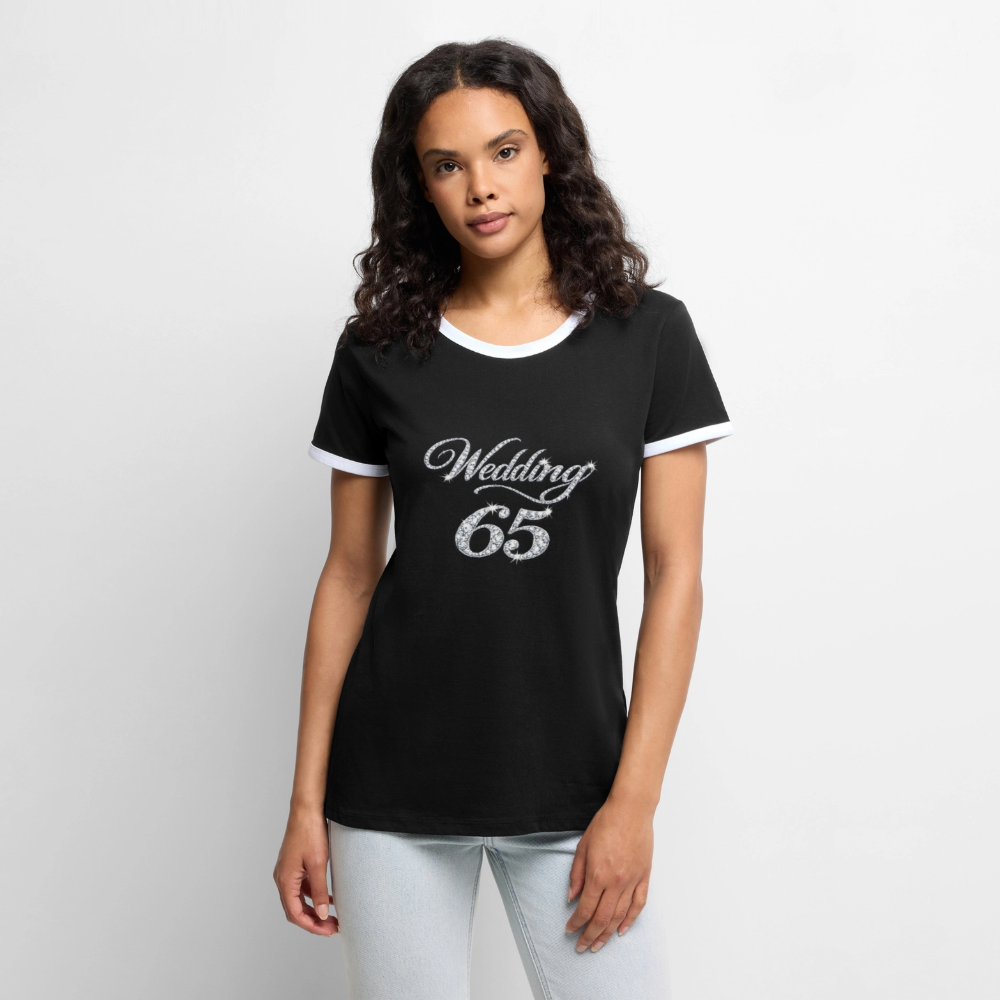 Wedding 65 Bling Frauen Kontrast-T-Shirt - Schwarz/Weiß