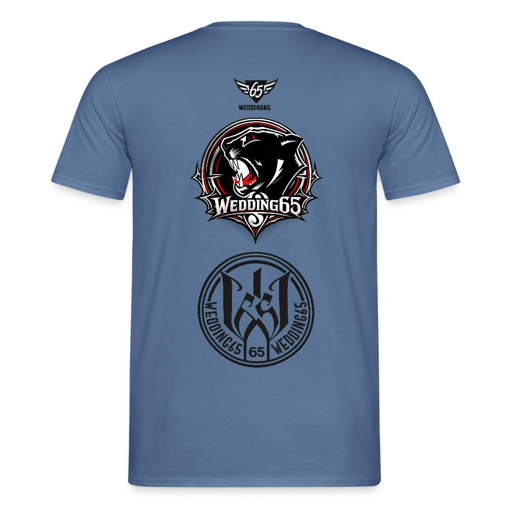 3 Logo's Wedding65 Männer T-Shirt - Taubenblau 