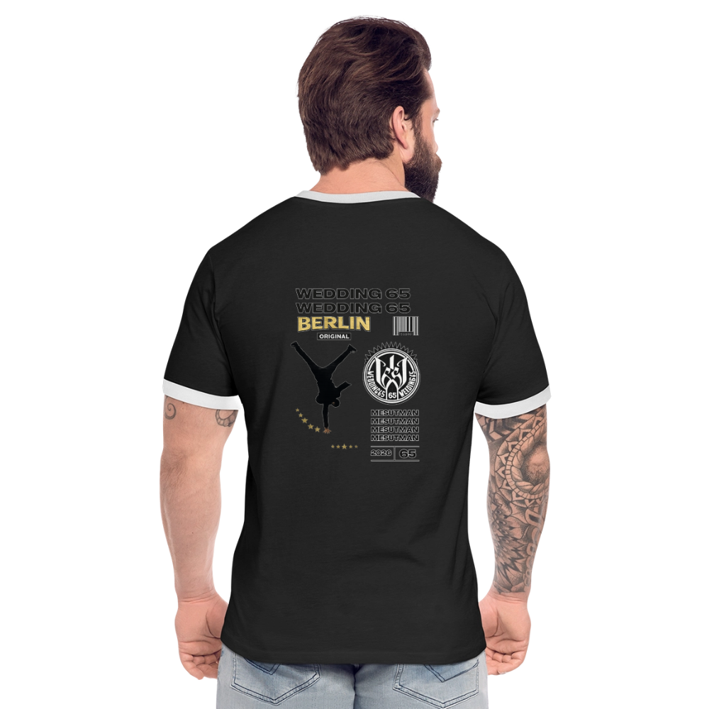 2026 Mesutman Wedding 65 Männer Kontrast-T-Shirt - Schwarz/Weiß