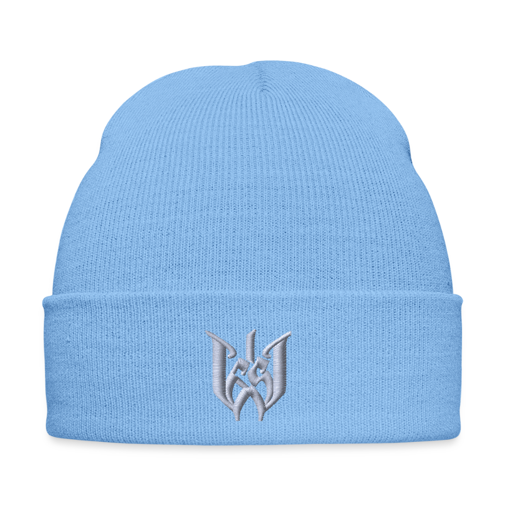Wedding65 Bestickte Wintermütze - Himmelblau