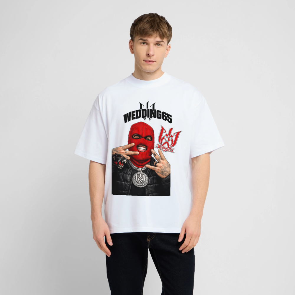 Red Mask White Wedding65 Heavy Oversize T-Shirt - Weiß