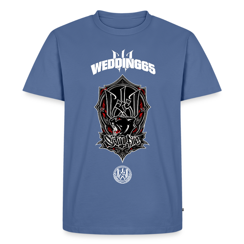 Red Panther Logo Wedding65 Männer Premium T-Shirt - Taubenblau