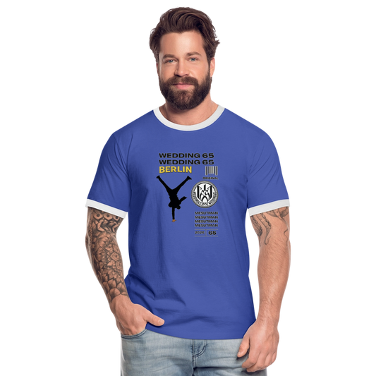 2026 Mesutman Wedding 65 Männer Kontrast-T-Shirt - Blau/Weiß