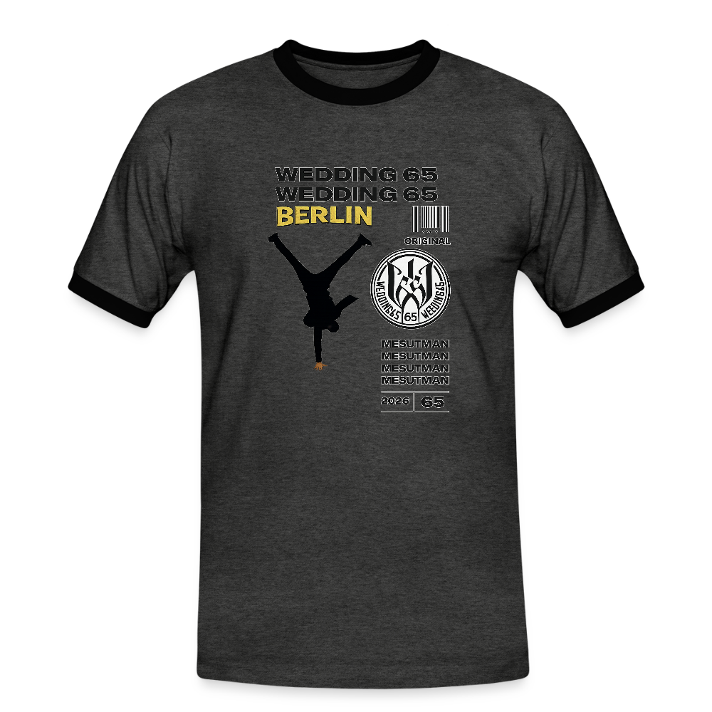 2026 Mesutman Wedding 65 Männer Kontrast-T-Shirt - Anthrazit/Schwarz