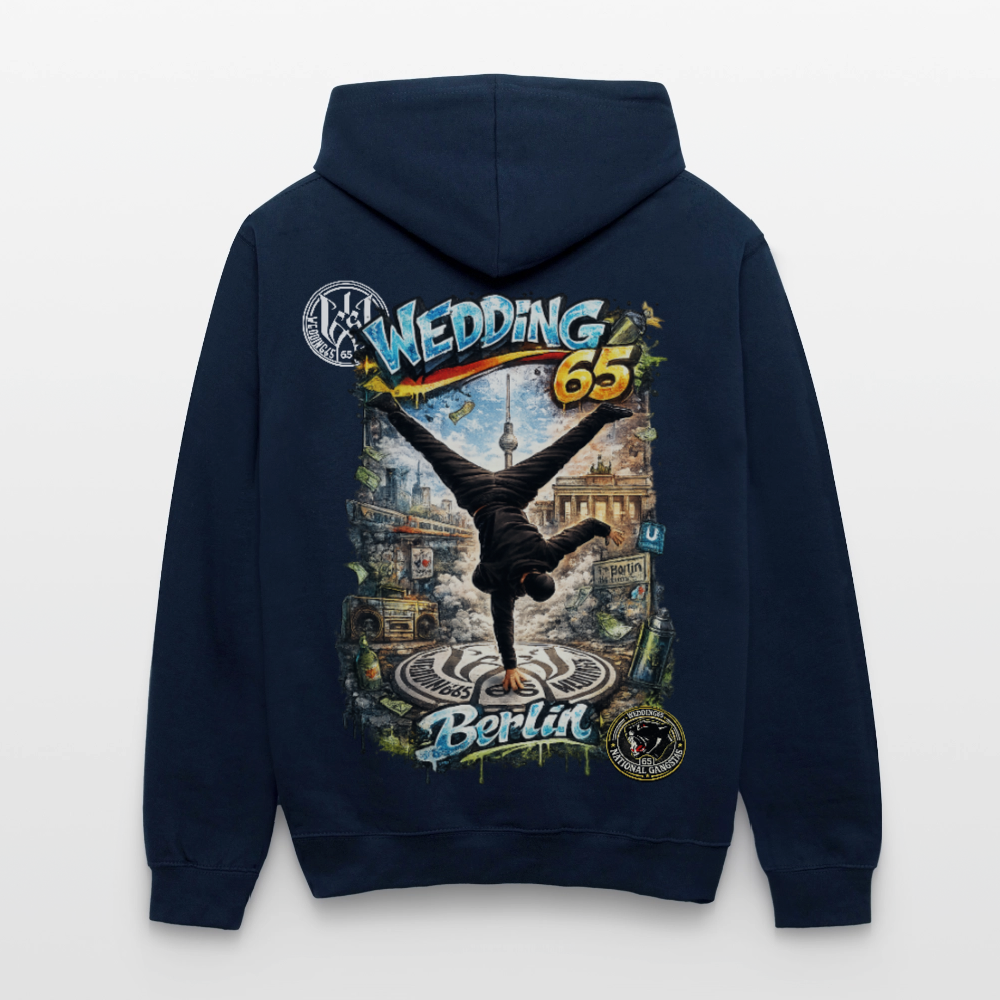 Wedding65 Kombo Kontrast-Hoodie - Navy/Rot