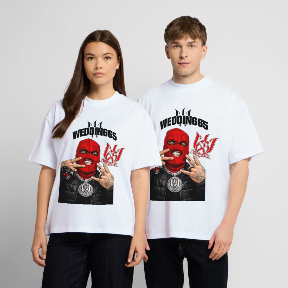 Red Mask White Wedding65 Heavy Oversize T-Shirt - Weiß