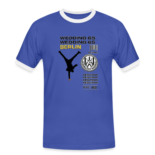 2026 Mesutman Wedding 65 Männer Kontrast-T-Shirt - Blau/Weiß