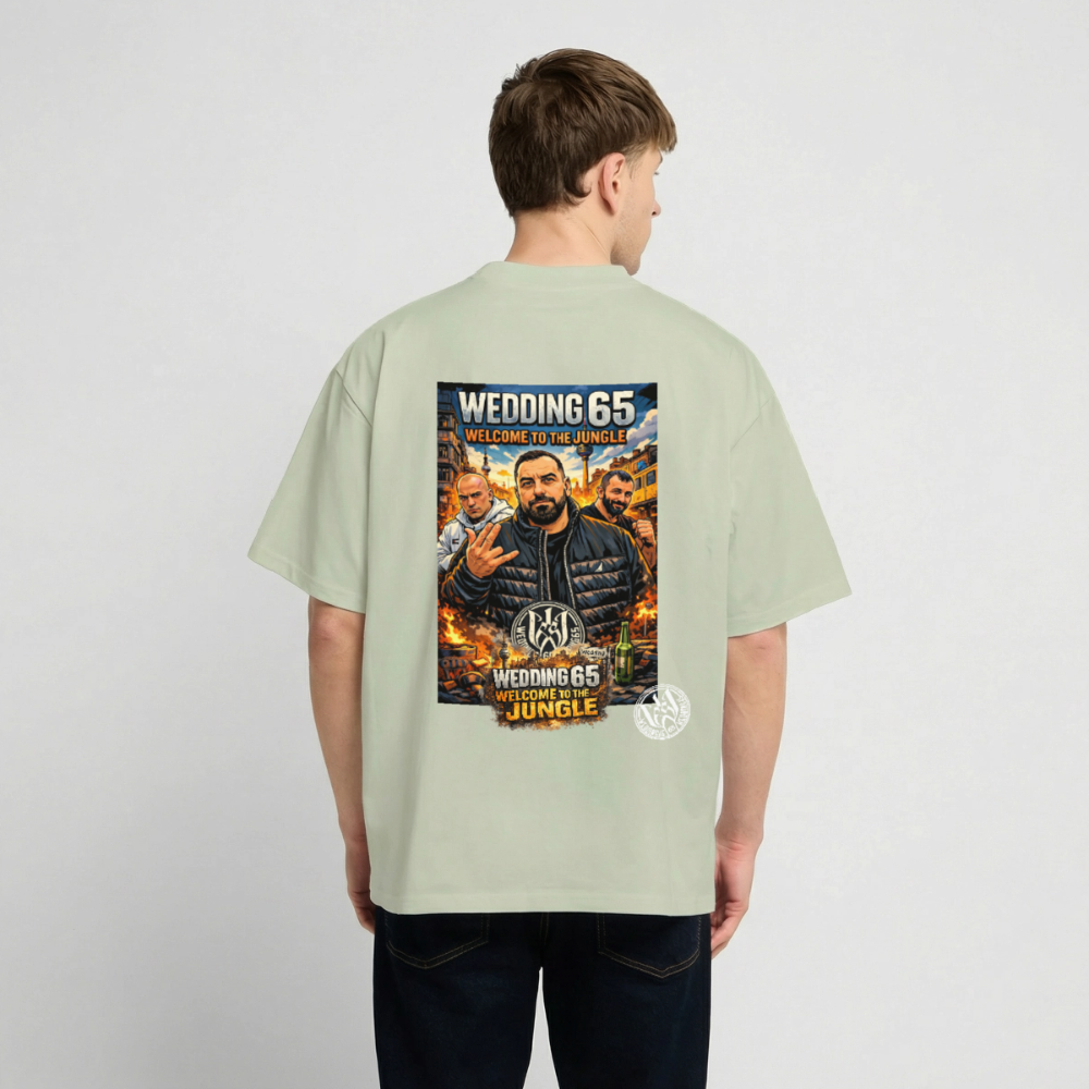 Jungle Wedding65 Heavy Oversize T-Shirt - Leichtes Salbeigrün 