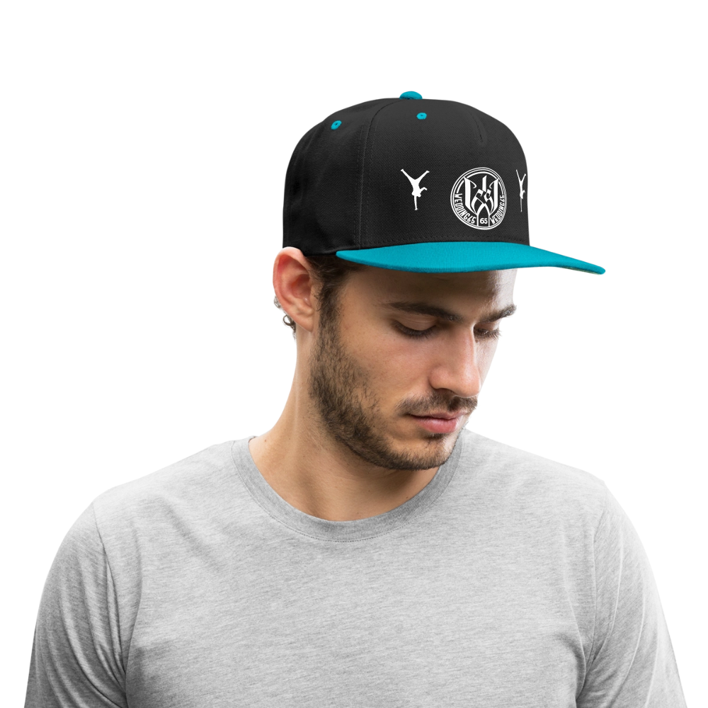 Wedding65 99 Kontrast Snapback Cap - Schwarz/Türkis