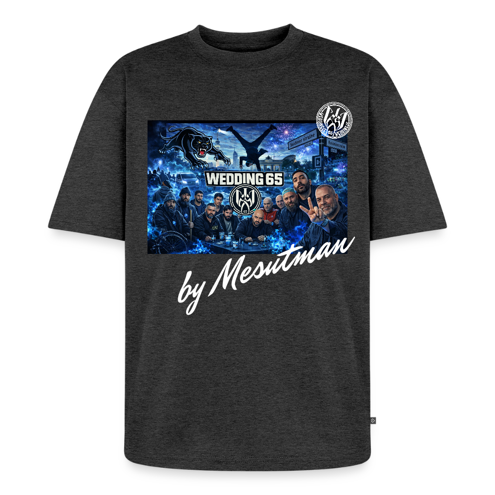 Unisex Soldiner Wedding65 Premium Oversized Bio T-Shirt - Anthrazit meliert