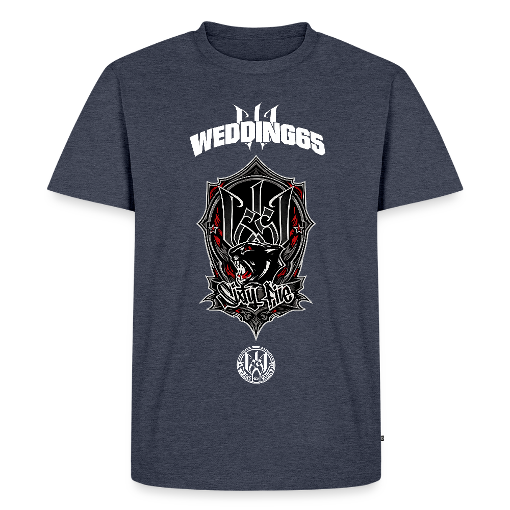 Red Panther Logo Wedding65 Männer Premium T-Shirt - Jeansblau 