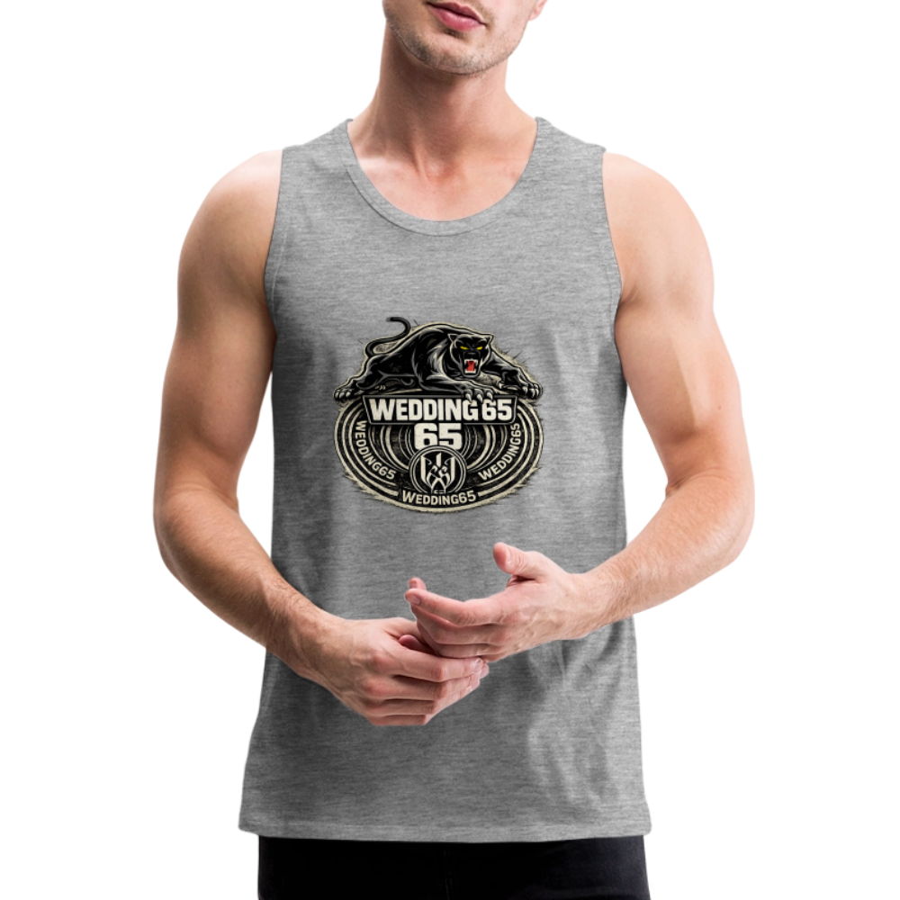 Panther Wedding 65 Männer Premium Tank Top - Grau meliert