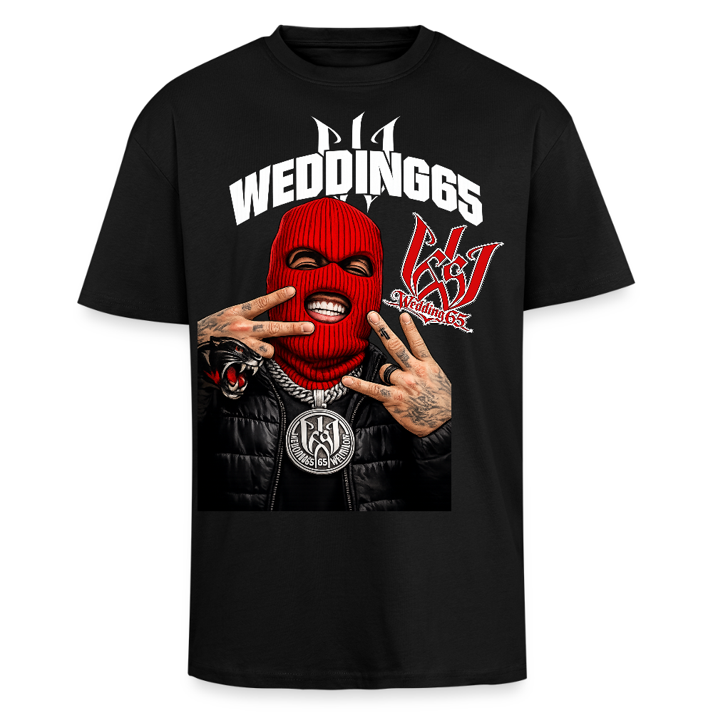 Red Black Mask Wedding65 Heavy Oversize T-Shirt - Schwarz