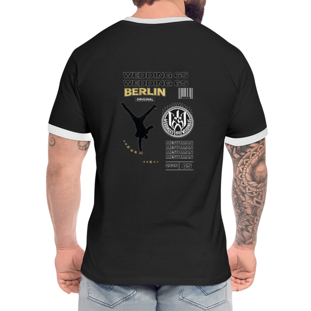 2026 Mesutman Wedding 65 Männer Kontrast-T-Shirt - Schwarz/Weiß