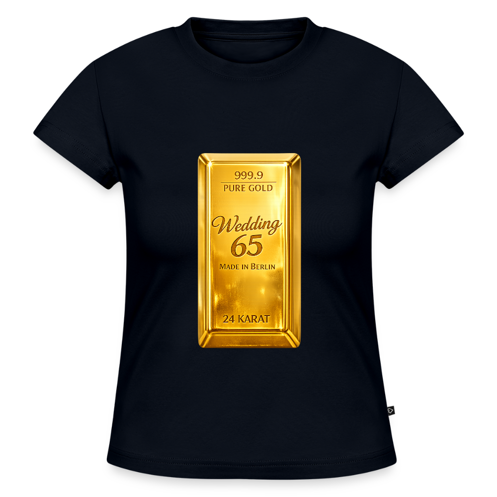 Gold Wedding65 SLIM FIT Frauen Organic T-Shirt - Navy