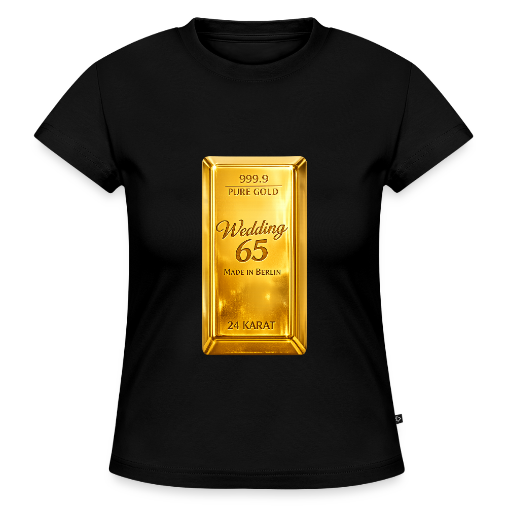 Gold Wedding65 SLIM FIT Frauen Organic T-Shirt - Schwarz