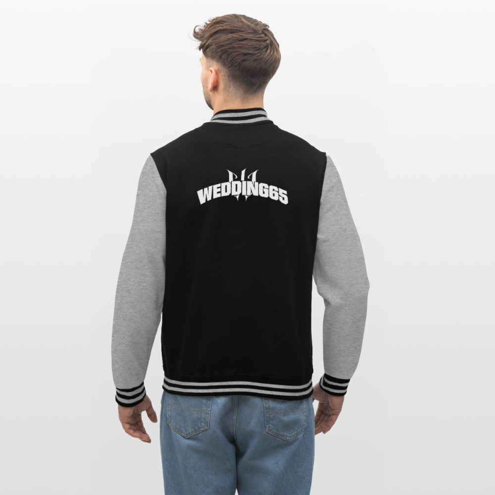 W65 Wedding65 College-Sweatjacke - Schwarz/Grau meliert