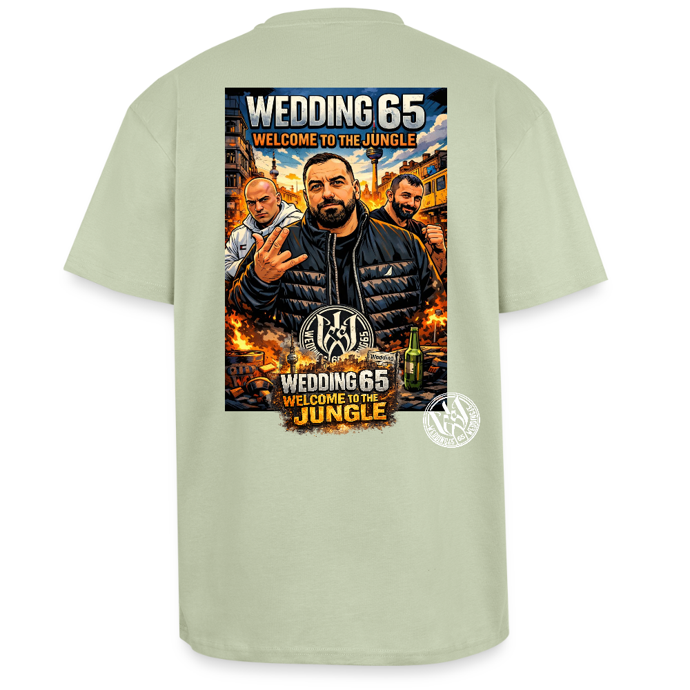 Jungle Wedding65 Heavy Oversize T-Shirt - Leichtes Salbeigrün 
