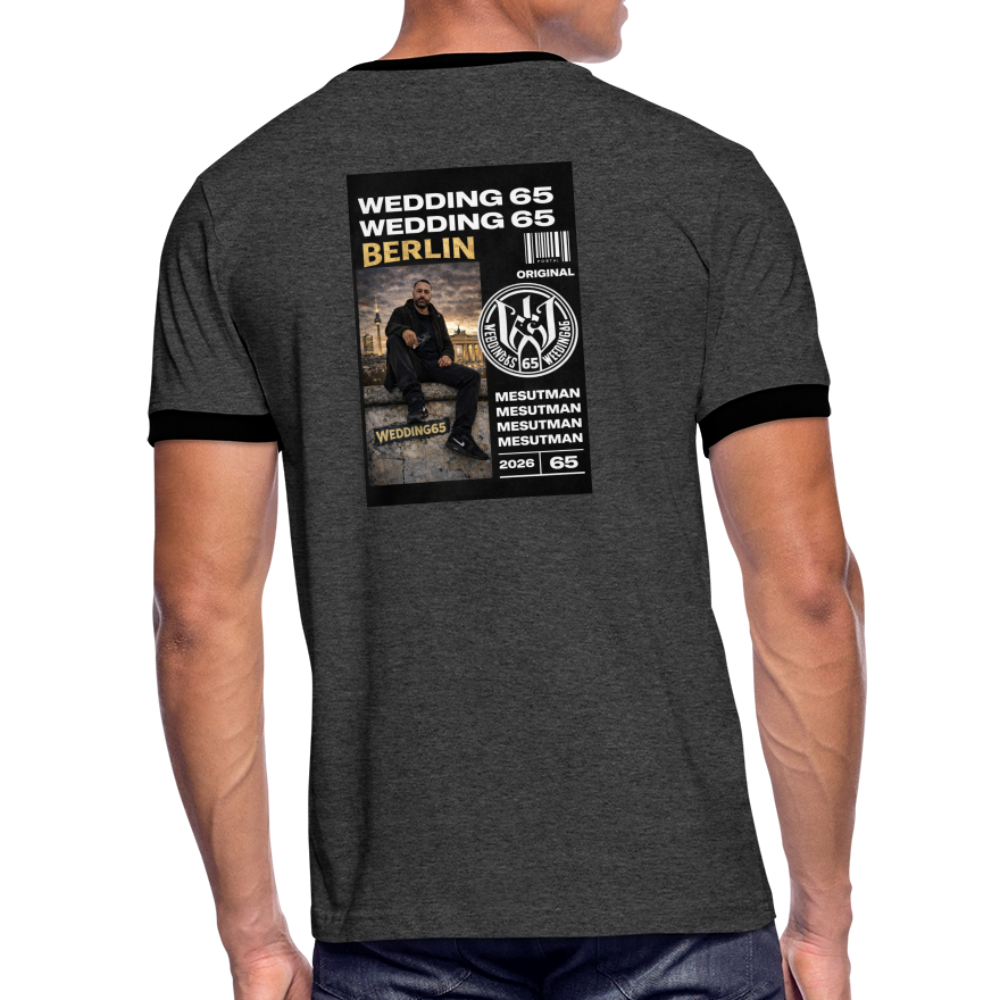 Mesutman Wedding 65 Männer Kontrast-T-Shirt - Anthrazit/Schwarz