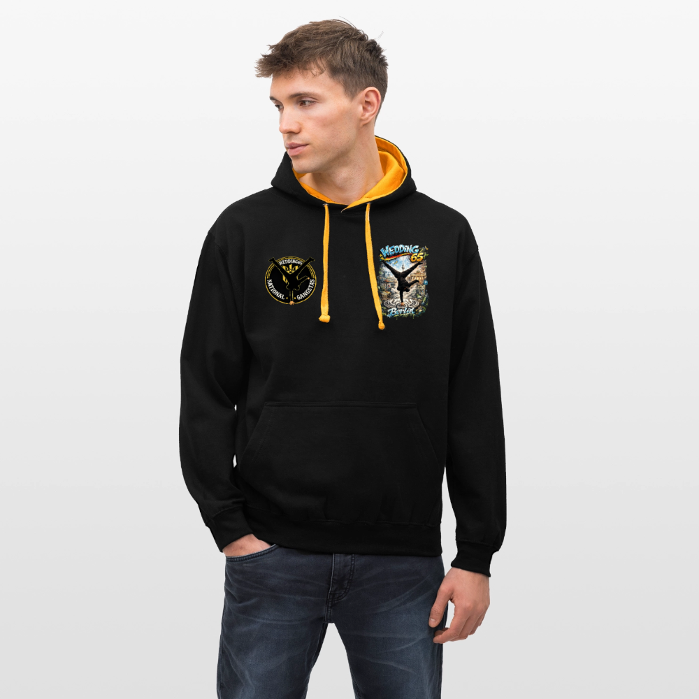 Wedding65 Kombo Kontrast-Hoodie - Schwarz/Gold