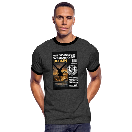 Mesutman Wedding 65 Männer Kontrast-T-Shirt - Anthrazit/Schwarz