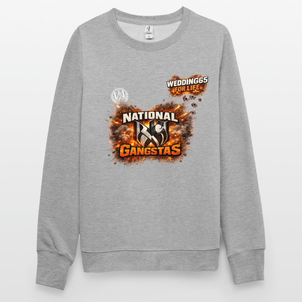National Gangstas WEDDING65 Unisex Pullover - Weißgrau meliert