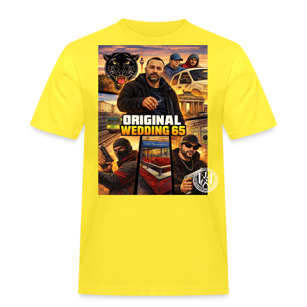 GTA Wedding65 Männer Streetwear T-Shirt - Gelb
