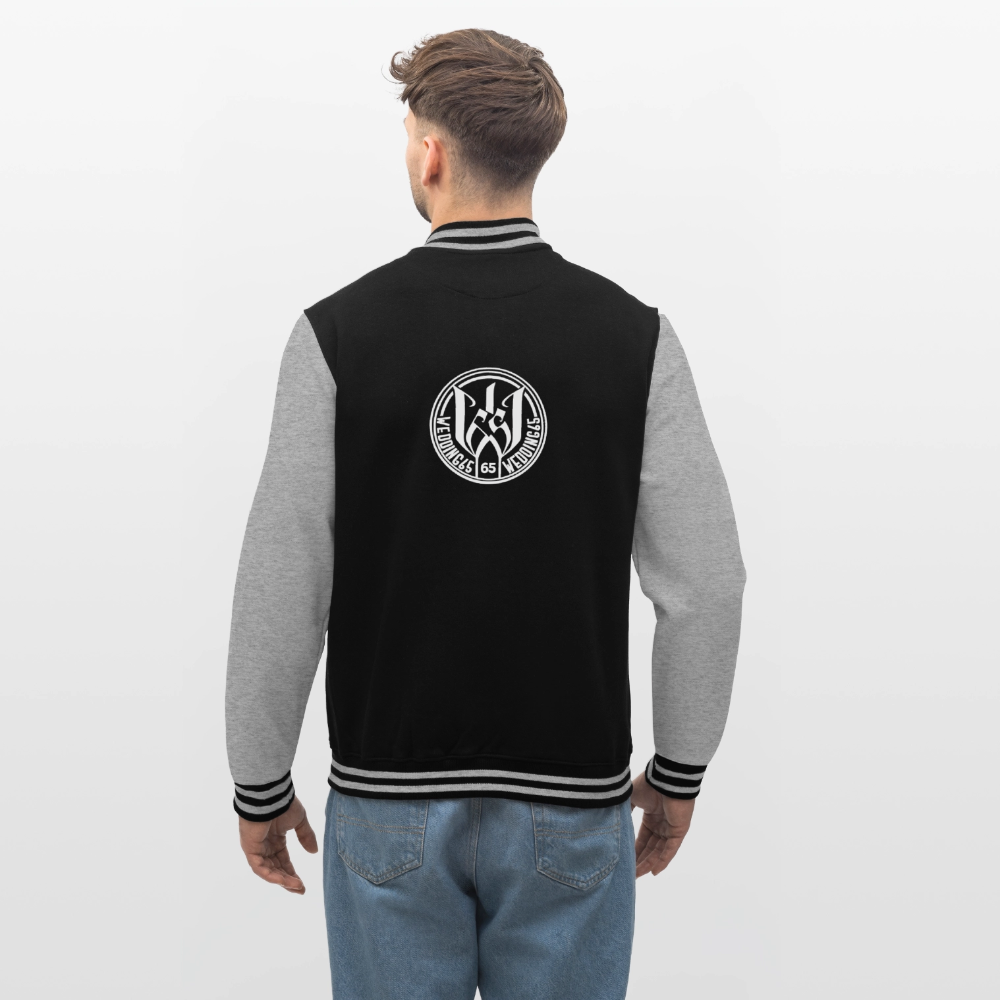 Wedding 65 Original College-Sweatjacke - Schwarz/Grau meliert