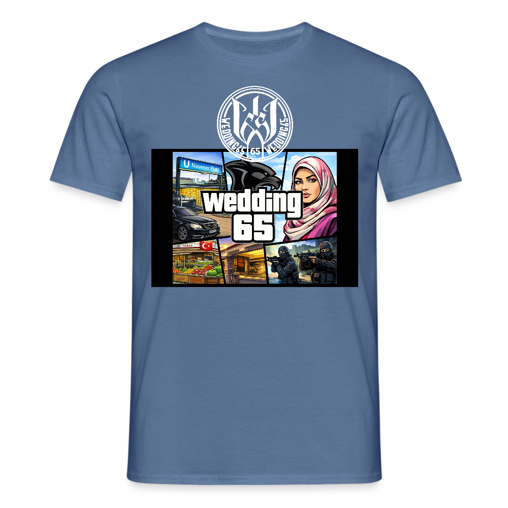 Männer Wedding65 Nauner Panther T-Shirt - Taubenblau 