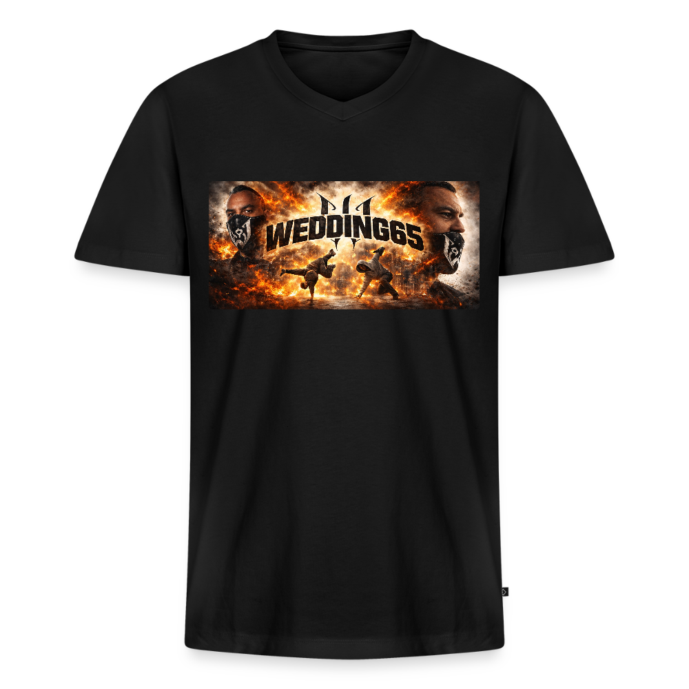 Wedding65 Brand Männer T-Shirt mit V-Ausschnitt von Stanley & Stella - Schwarz