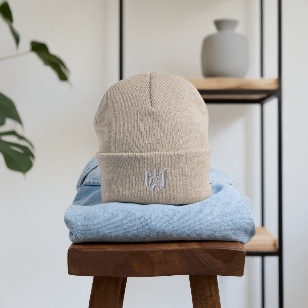 Wedding65 Bestickte Wintermütze - Beige